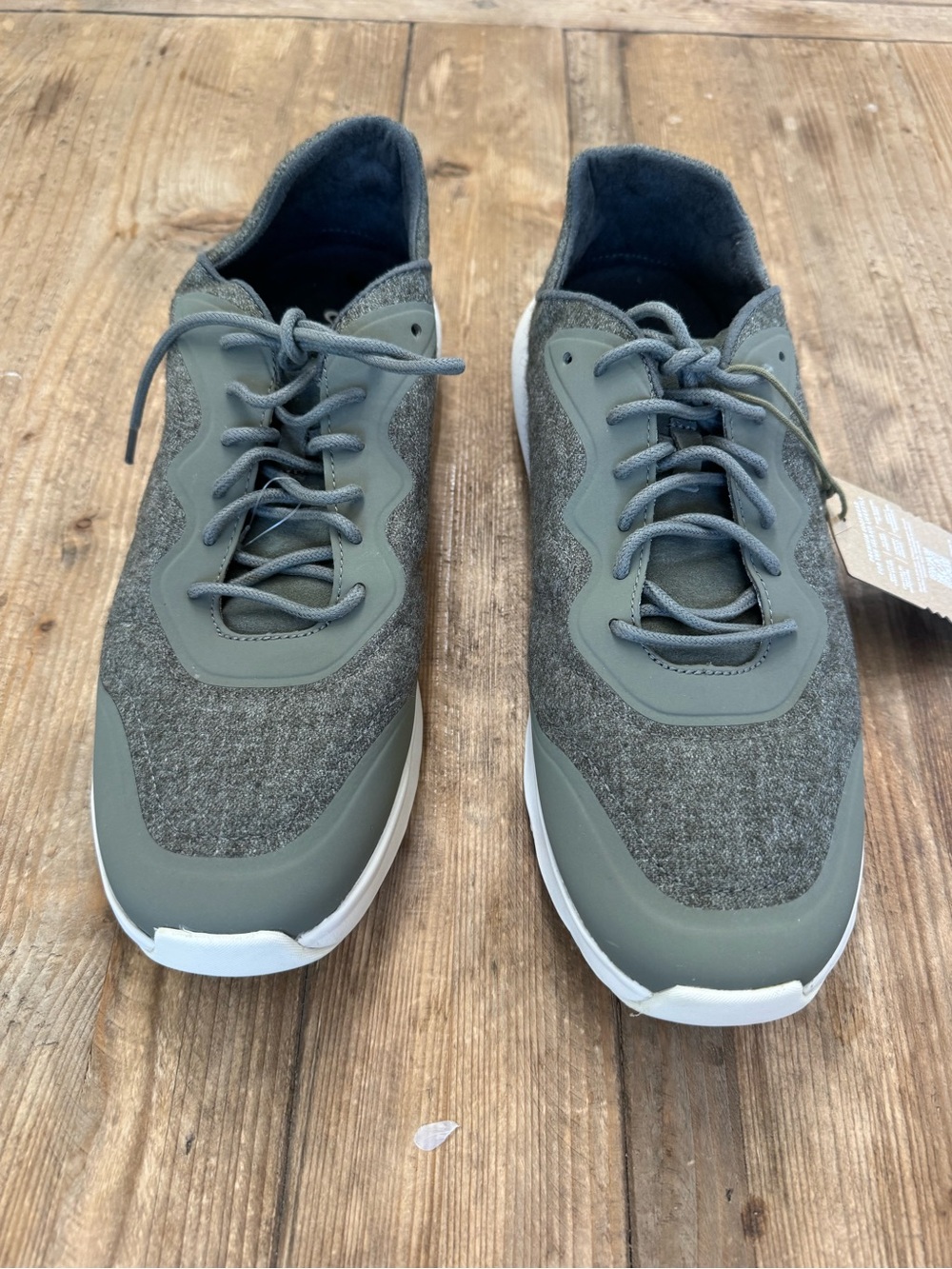 Olukai Koheo Hulu Wool Sneakers Men's 13 Dust Olive Lace-Up Drop Heel NEW $140